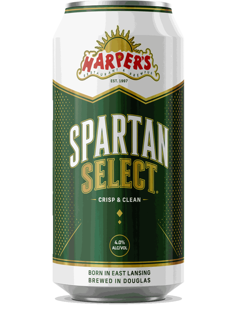 A 16oz can of Spartan Select beer